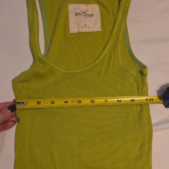 Hollister Extra Long So-Cal Stretch Women's Lime Tank Top Size Small - Picture 3 of 10